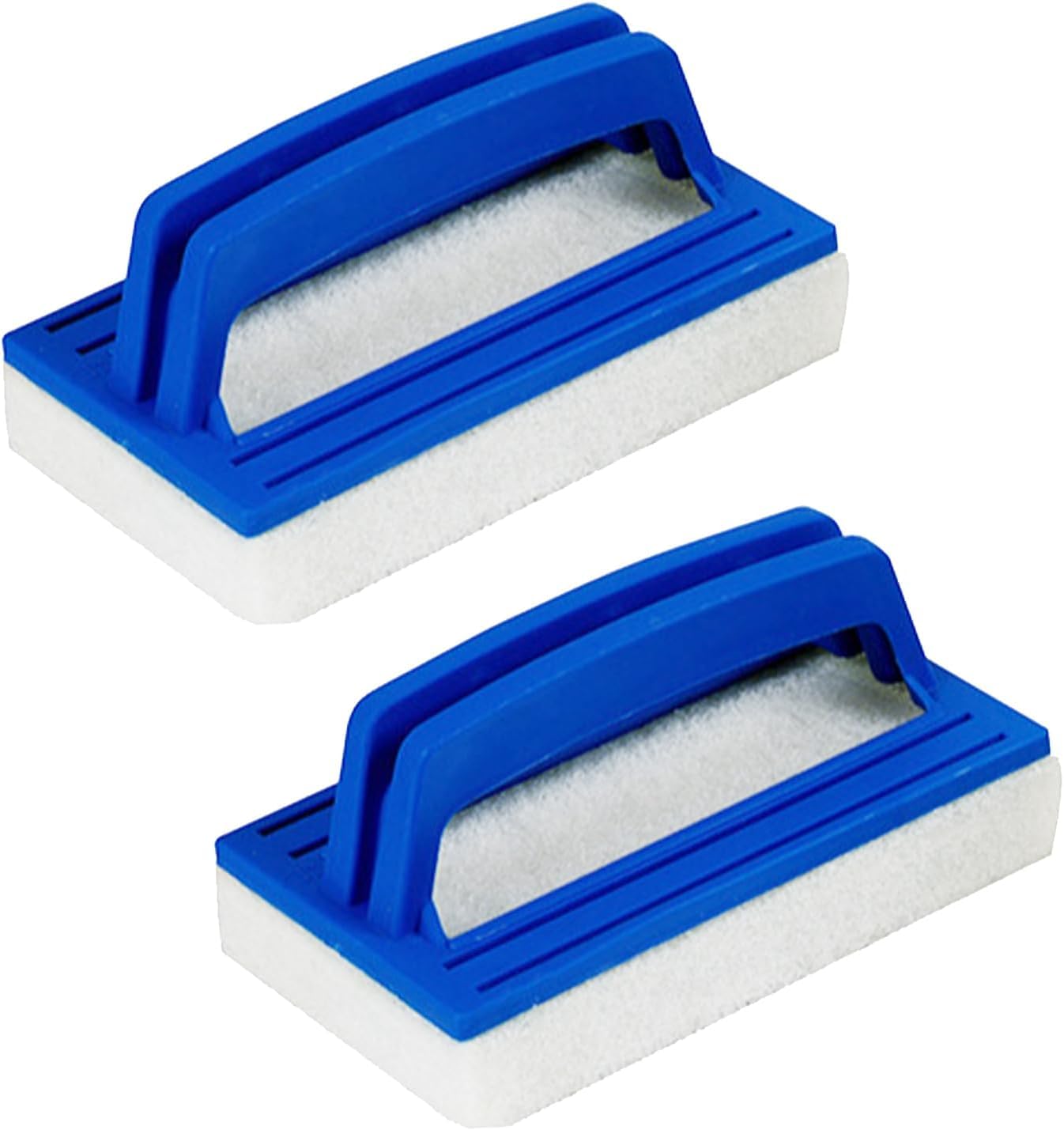 2 Pieces Pool Wall Brush, Sponge Pool Scrubbing Brush Soft Hot Tub Cleaning Brush Pool Sponge Cleaner with Handle for Swimming Pool Pond Spa (White)