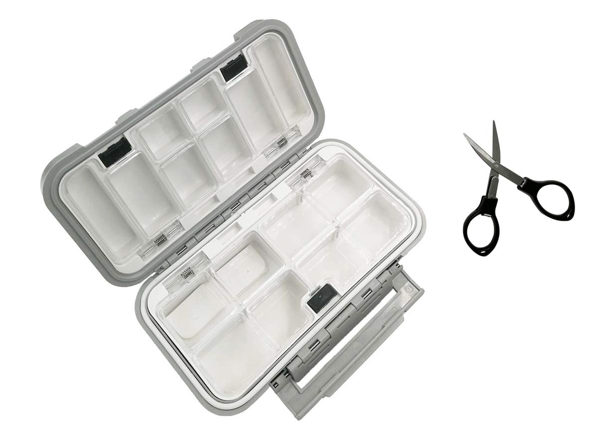 Waterproof Fishing Lure Box - Spoon Hooks Baits Storage Tackle Box Containers for Casting & Fly Fishing - Large/Medium/Small Lure Case Available (Gray-Medium)