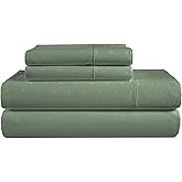 LANE LINEN 100% Egyptian Cotton Queen Sheet Set, Soft & Comfy Thick Fully Elasticized Mercerized Cotton Sheets, No Pill Fade Resistant Elegant Jaquard Swiss Dot - Iceberg Green