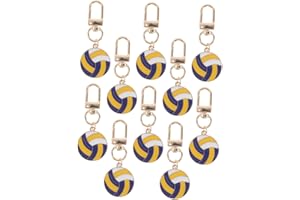 Toddmomy 10pcs Volleyball Keychains Sport Keychain Charms for Volleyball Sports Game Prize, Party Favors, School Rewards, Bal