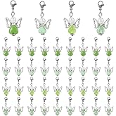 SUPERFINDINGS 40Pcs 4 Styles Angel Wing Charms Guardian Angel Charms Fairy Dangle Pendants Clip On Charms Acrylic Heart Beads Charms with Lobster Clasps