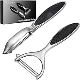 TACGEA Vegetable Peeler for Kitchen, Potato Peelers for Fruit Straight Blade, Durable Non-Slip Handle, Set of 2