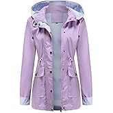 MODFUL Womens lightweight Jackets Waterproof Rain Jacket Windbreaker Outdoor Trench Coats With Hood