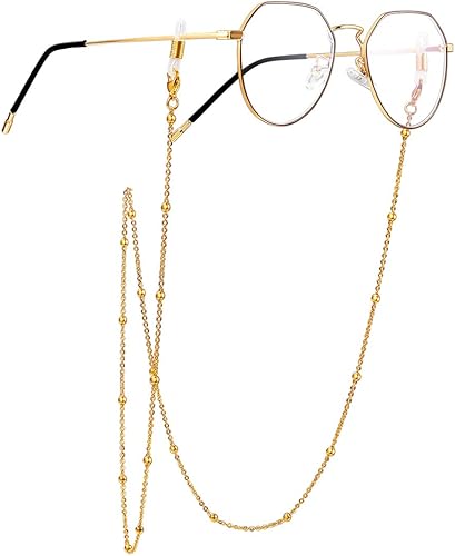Amazon Chainspro メガネチェーン 眼鏡 ストラップ 70cm ボールチェーン ゴールド サージカルステンレス シンプル 男女兼用 ジュエリー小物 ケア用品 通販