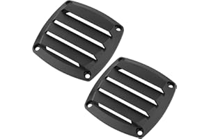 2 Inch Louvered Vents, Boat Marine Hull Grill Cover Replacement Part for RV Rectangular (Black)