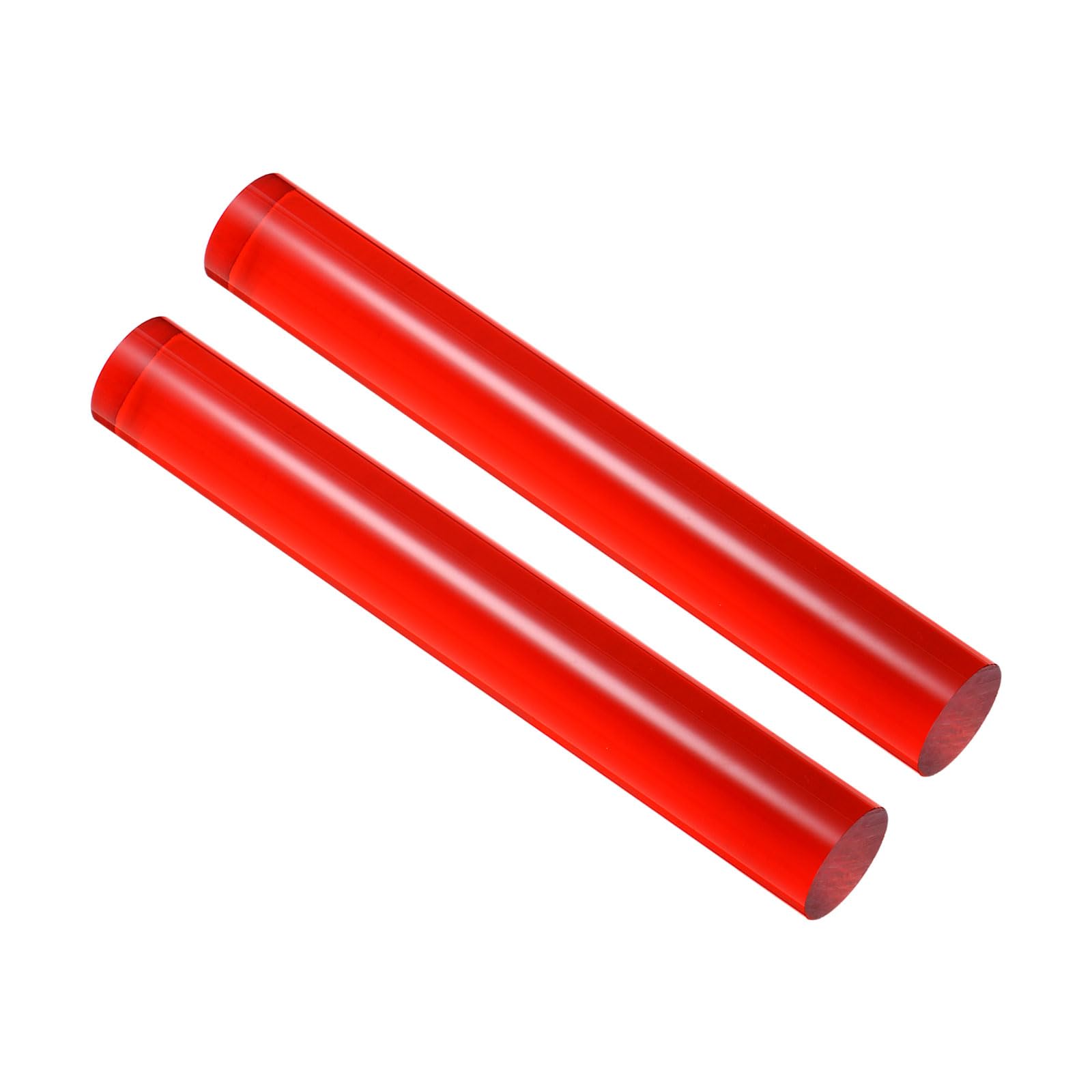 CoCud Acrylic Clay Roller, 7.28 Inch Length 1 Inch Dia., Acrylic Non-Stick Rolling Pin Roller Red - (Applications: for Shaping Sculpting), 2-Pieces