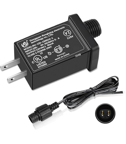 Replacement Yard Inflatable Adapter – 12V 1A Class 2 Power Supply, US Plug, IP44 Waterproof For Christmas, Halloween & Inflatables
