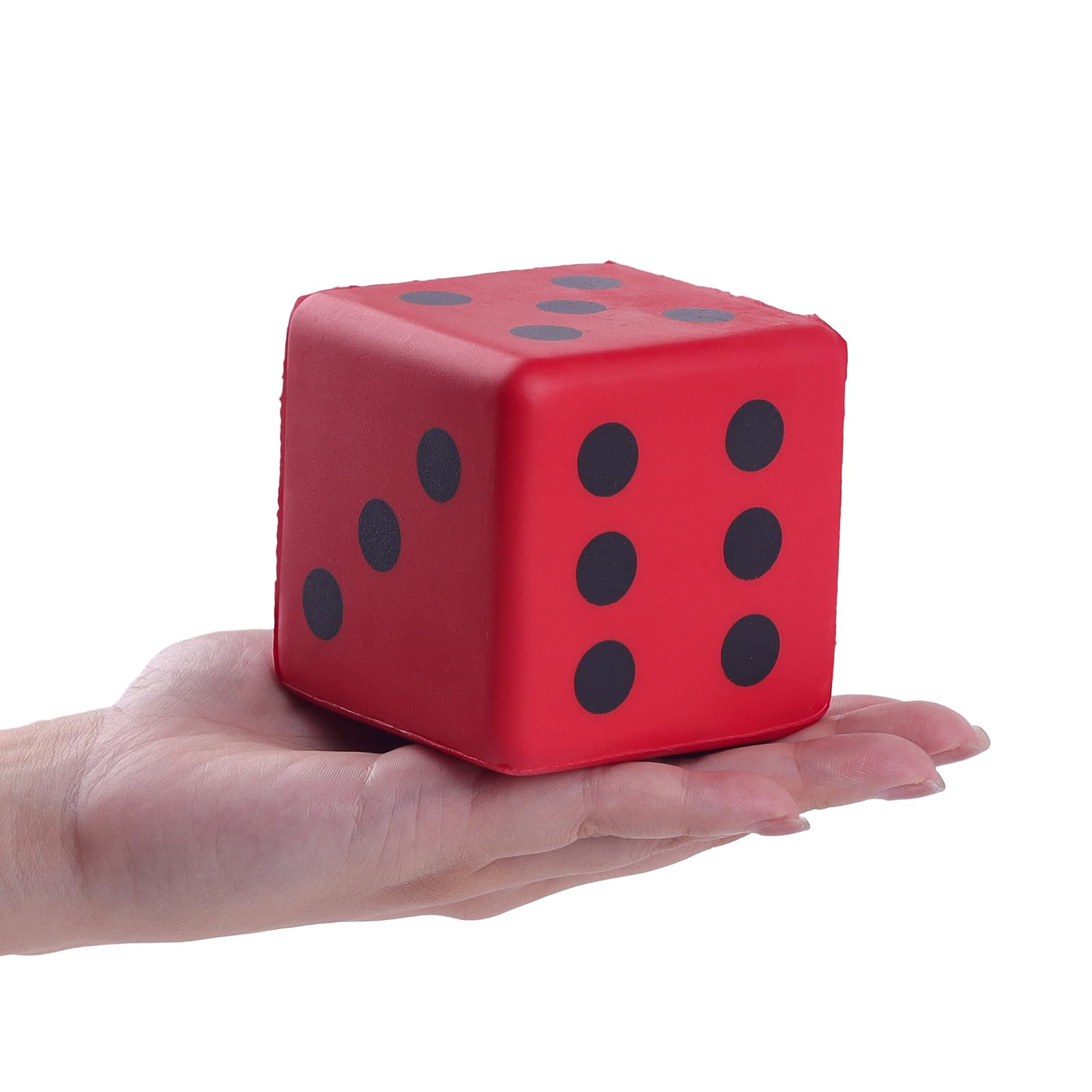 Anboor Large Foam Dice for Adults kids - 3.15" Jumbo Big Colorful Dice Giant Soft Fun for Game Nights & Classroom Activities (Red) — image 1