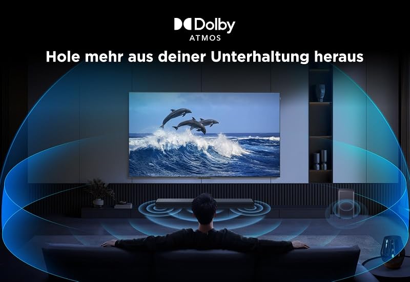 S55HE Soundbar 2.1 Kanal mit kabellosem Subwoofer, 220W Heimkino-Lautsprecher, Dolby Atmos, DTS Virtual:X, Sound Expansion, Bluetooth 5.3, HDMI eARC, USB, Optisch, Wandmontage möglich