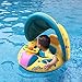 KAIL Inflatable Baby Pool Boat Seat Kids Pool Floats with Canopy Swim Ring