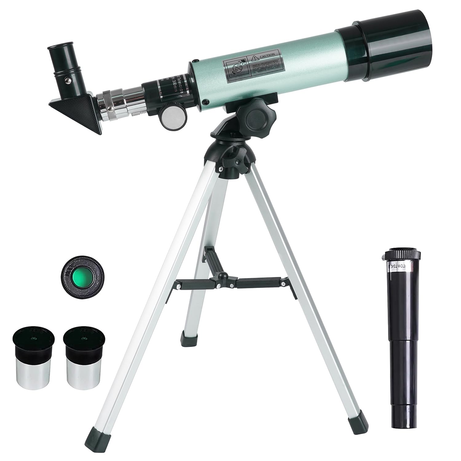 Misilmp Kids Astronomy Telescope 360/50mm 90X Outdoor Monocular Space Telescope Portable Refractor Spotting Scope with Tripod - Blue