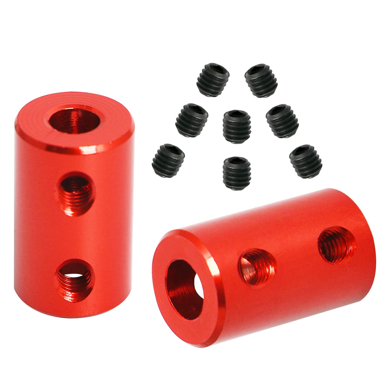 Ohamtes 2Pcs shaft diameter 5mm to 6mm rigid coupling, suitable for 3D printers, DIY encoders, motor connectors, motor guide shaft couplers, model shafts, motor guides, CNC machine tools