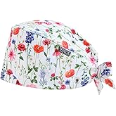 Scrub Caps Women, Double-Sided Printed Adjustable Women's Surgical Cap with Buttons, Breathable Design for Nurses and Doctors