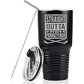 Onebttl Ice Hockey Player Gift for Boy & Men, Hockey Tumbler 30 oz with Lid & Straw, Gift for Hockey Lover Sports Travel Coffee Mug - Straight Outta The Penalty Box