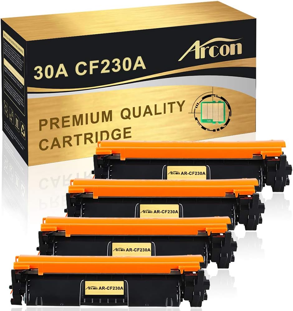 30A CF230A Toner Cartridge Compatible Replacement for HP 30A 30X CF230A CF230X for HP Pro MFP M203dw M227fdw M227fdn M203d M203dn M227sdn M227 M203 Printer (Black, 4-Pack)