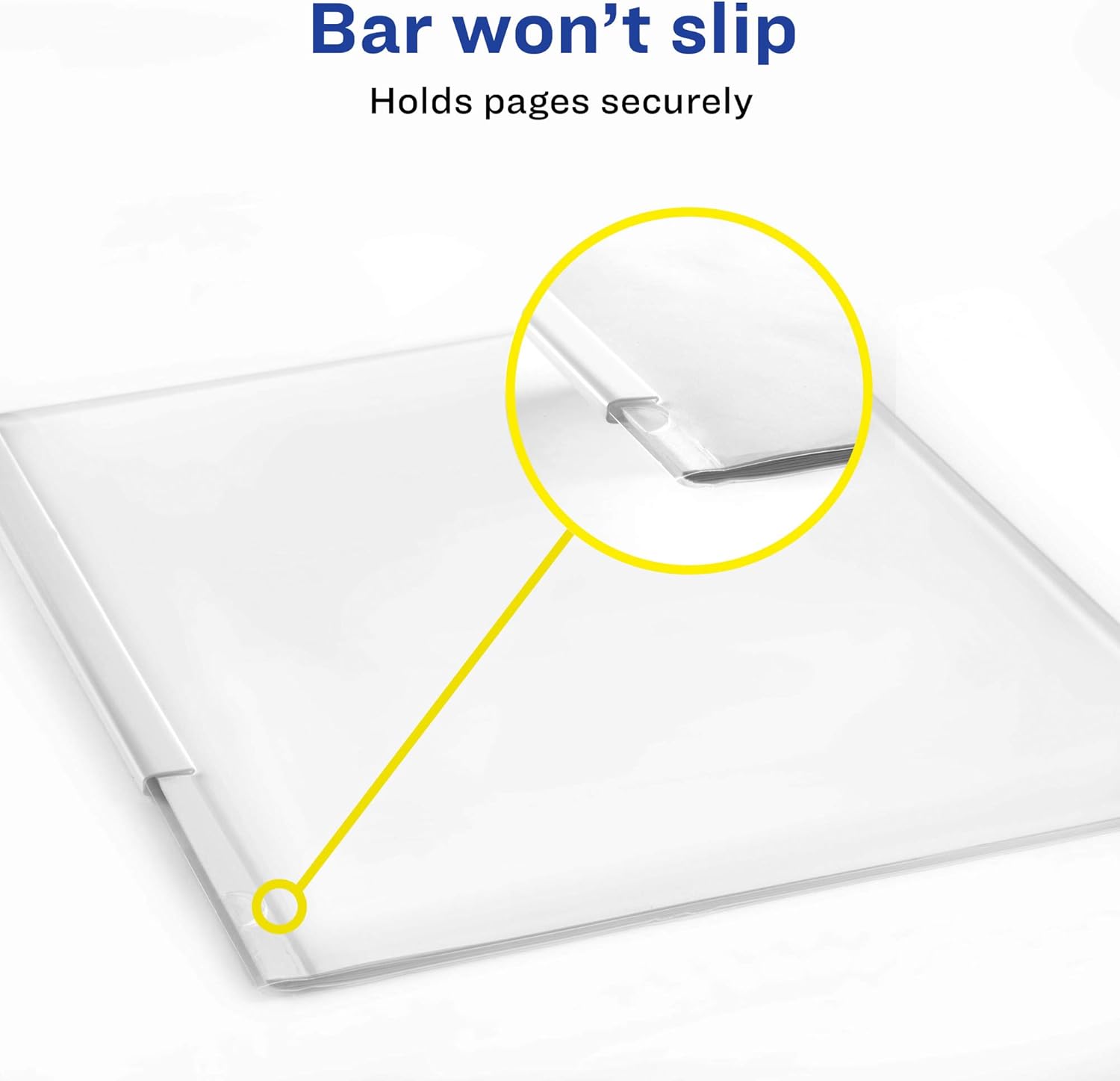 Avery Clear Report Covers with Sliding Bars, White Binding Bars, Holds up to 20 Sheets, 50 Report Covers (47710) : Business Report Covers : Office Products