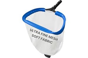 Poolvio 14" Pool Skimmer Net – Heavy Duty Leaf Net with Aluminum Frame with Diamond-Pattern Ultra-Fine Soft Mesh Bag – Pool Cleaning Tool for Leaves, Sand, Pollen & Small Debris (No Pole)