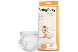 Baby Diapers Size 5 (27+lb),48 Count Babycozy Dry Disposable Diapers Bouncy Soft,0.8D Softer Touch Diapers and 10 Micron Velvet Soft Fiber Diapers Hypoallergenic for Sensitive Infant Skin