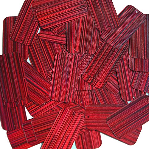 Sequin Rectangle Long Red Wine Burgundy 1.5 inch Couture Loose Paillettes. City Lights Reflective Metallic Made in USA.