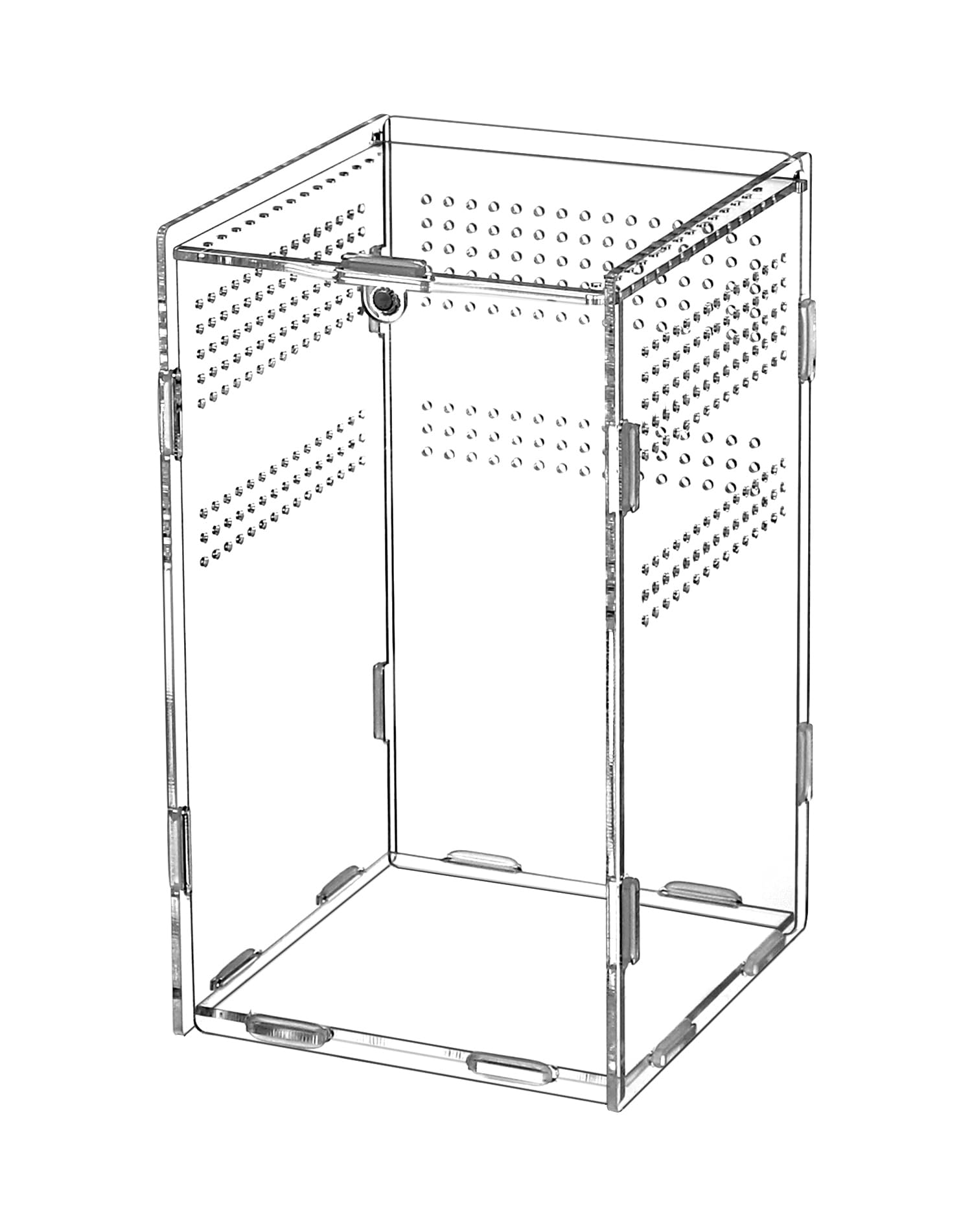QWORK® Reptile Acrylic Feeding Box, Acrylic Transparent Insect Habitat Terrarium Case, 20×12×12cm for Praying Mantis, Spiders, Lizards, Snails