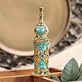 Vintage Enamel Peacock Blue Perfume Bottle Hollow Metal Reusable Sub-bottle Decoration