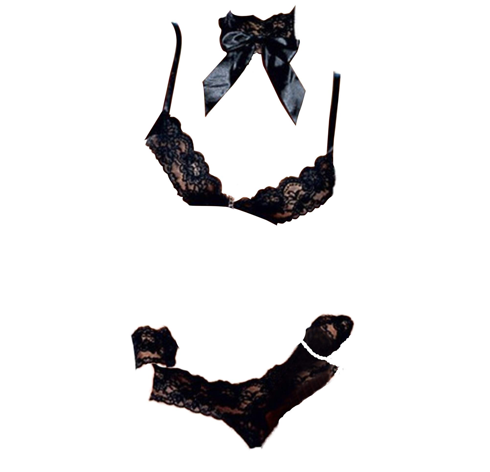 Women Sexy Lace Babydoll Halter Chemise Strap V-Neck Sleepwear Backless Lingerie Set