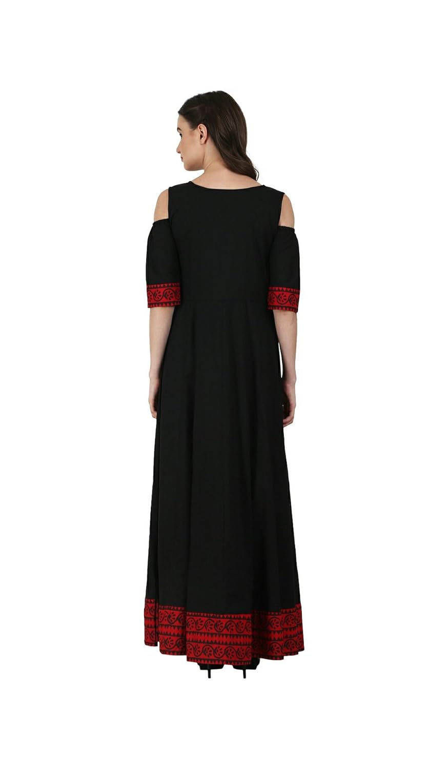 anjushree choice women's cotton anarkali kurti (black_xxl)