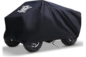 XYZCTEM Waterproof ATV Cover, Heavy Duty Black Protects 4 Wheeler from Snow Rain or Sun (Black, 82 inch)
