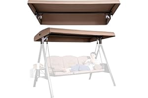 Outdoor Swing Canopy Replacement Cover, 2 3 Seater Garden Swing Canopy Awning,Waterproof Top Cover for Yard Patio(2 Seater:62