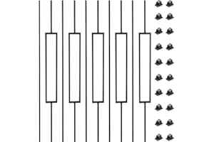 MYEMDAN 10 Pack Staircase Balusters, 1/2" x 44", Hollow Straight and Square Iron Balusters for Staircase Indoor，with 20 Adjustable Direction Swivel Shoes