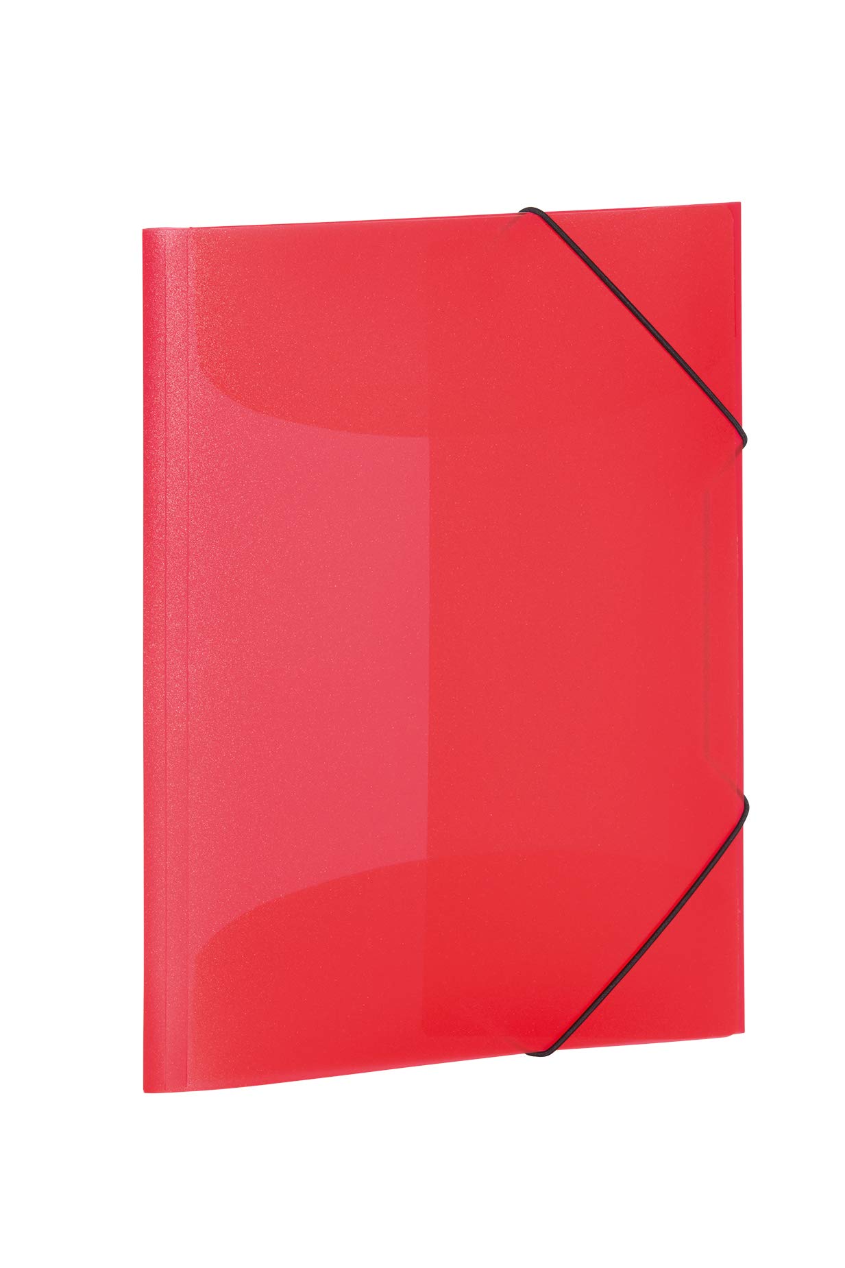HERMA Elastic Folder Translucent in Red, A4, Sturdy Plastic, with 3 Inner Flaps, 1 Span Folder