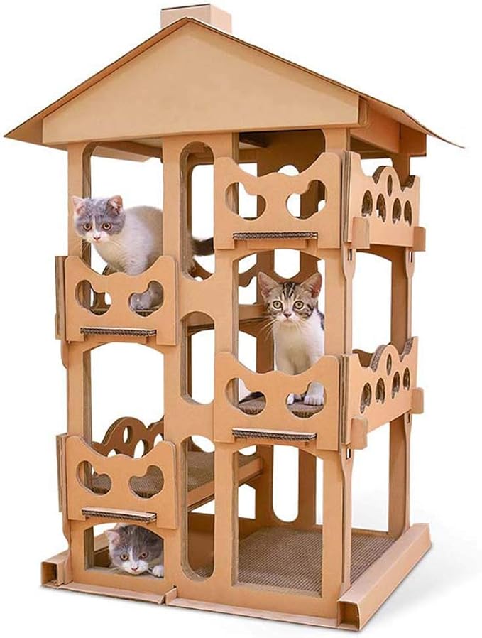 LuoMei FourLayer Cat Villa Cat Climbing Frame Scratching Board