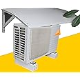 Air Conditioner Outdoor Unit Cover, Water/Windproof AC Unit Cover, Outdoor Canopy Awnings for Rain, Snow and UV Protection Anti-Rust Metal Panel (Color : White, Size : 92x54x28cm)