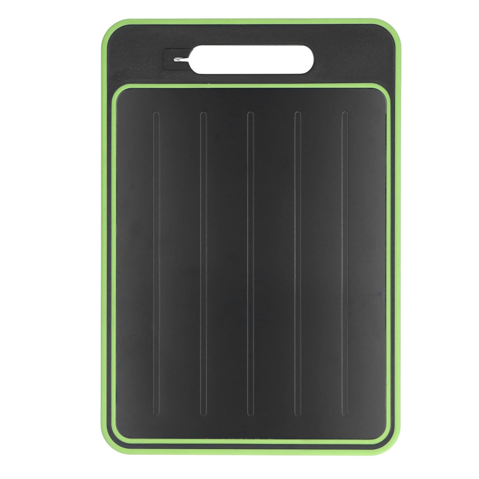 Kitchen Cutting Board, Dual Sided Chopping Board Multipurpose Rapid Thawing Cutting Boards with Groove Sharpener for Meat Veggie Fruit, Black