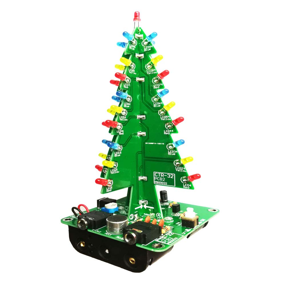 Gikfun Mini Advanced Audio-controlled Christmas Tree Diy Kit Practice Soldering Skill Board for Kid's Xmas Gift EK1685U
