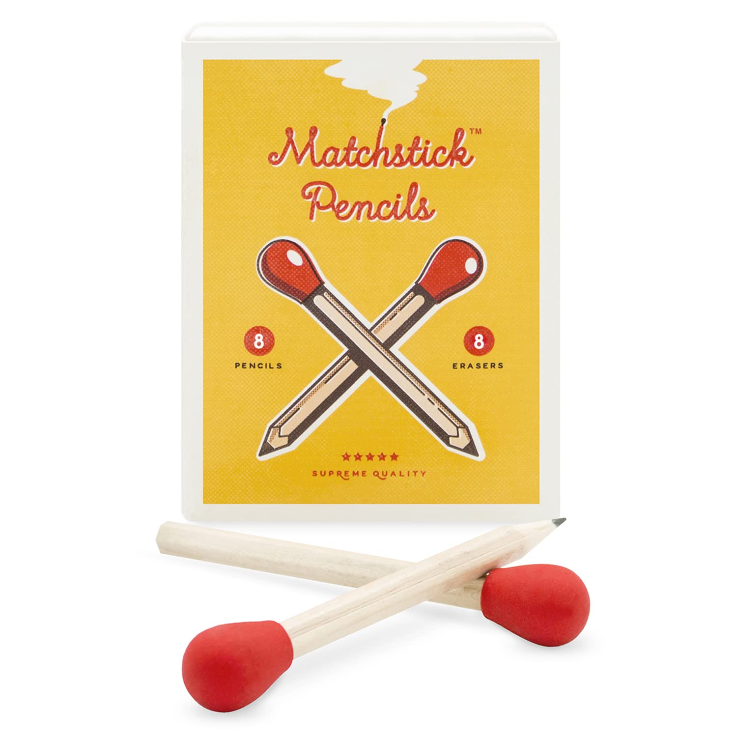 Luckies of London Matchbox Sticky Notes | To Do List Pad & Pocket Notebook | Fun Desk Accessories & Stationery Novelty Gifts | Mini Note Pad School & Office Accessories | Retro Memo Pad & Notepads, yellow,LUKMN