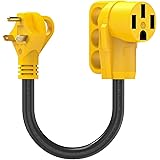 Kohree 30 Amp to 50 Amp RV Plug Adapter Heavy Duty Dogbone Electrical Power Adapter with Grip Handle, 30M/50F 125V/3750W, 18 