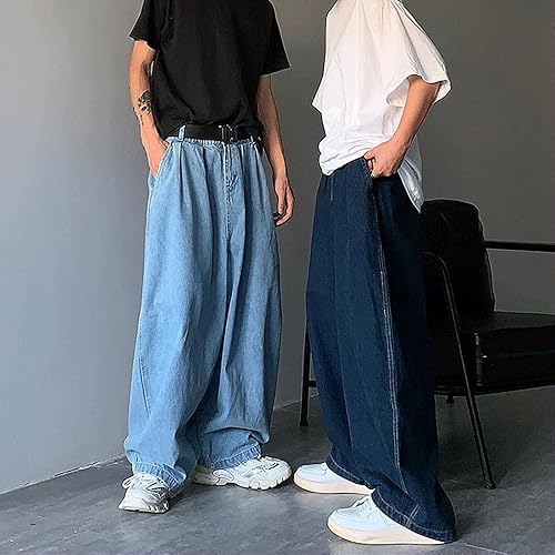 Nutriangee Men's Loose Fit Baggy Jeans Casual Streetwear Wide Leg