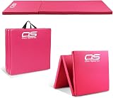 OZE SPORTS Gymnastic Tumble Exercise Mat 6FT Tri Folding Non Slip PU Pink view 1