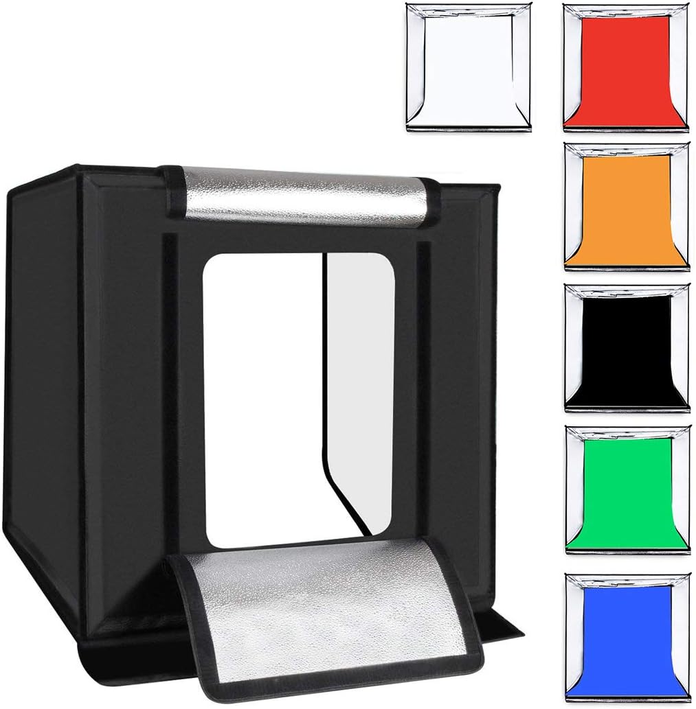 Portable Photo Studio, Folding LED Photo Light Box Adjustable Brightness Booth Table Top Photography Lighting Kit 16Inch/40Cm,JP