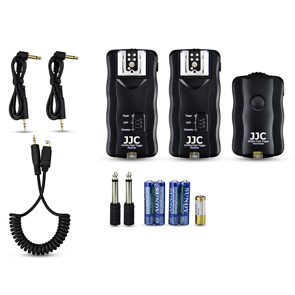 JJC Wireless Radio Flash Speedlite Studio Trigger Receivers Shutter Release for Fujifilm X-T2/ X-Pro2/ X-T1/ X-T10/ X-E2S/ X-E2/ X-A3/ X100T/ X-M1/ X-A2/ X-A1/ X70/ X30(1 transmitter + 2 receiver)