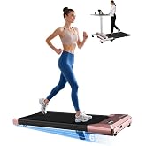 DeerRun Under Desk Walking Pad Treadmill for Home Office &amp; Small Spaces, 6% Manual Incline, 0.6&ndash;3.8 MPH Walking Speed, 2.5 HP, 300 lb Capacity, App &amp; Remote Control