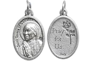 Catholica Shop Religious Wear Oxidized Medals of Jesus, Mary and Saints - 1 Inch Long - Pack of 12 units