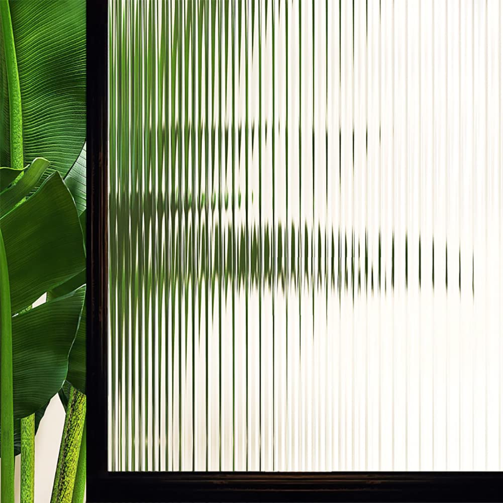 Hoonng Window Film Privacy, Reeded Fluted Look, 44.5x200cm