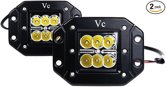 Amazon Com Vc Automobile 24w Cree Led Offroad Magnetic Working Lamp Embedded Spot Light With Flush Mount For Vehicles Automotive