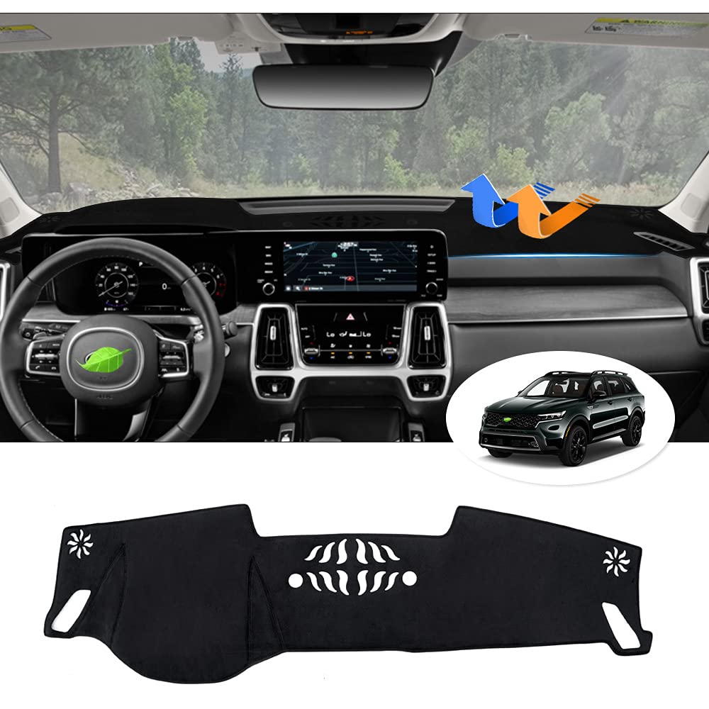 Photo 1 of Autorder Dashboard Cover Mat for Kia Sorento 2021 2022 2023 2024 Accessories Dash Cover Flannel Dash Mat Sunshade Glare UV Rays Protector