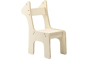 Lingle Premium Wooden Kids Chair, Adorable Deer Shaped Design, DIY Paintable Chair, Easy Assembly, Stable Construction, Natur