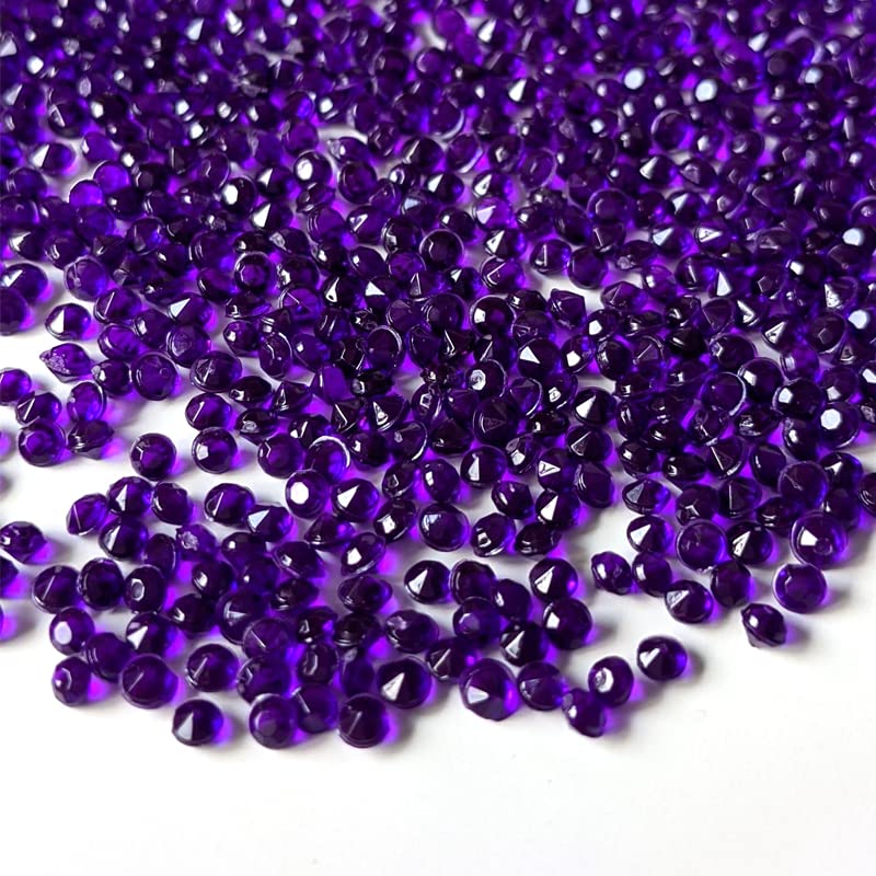 10,000 Scatter Crystals Wedding Rhinestone 2.5mm Gem Beads Diamante Acrylic Stones Table Confetti Centrepiece Decorations Decor Prom Event (Purple)