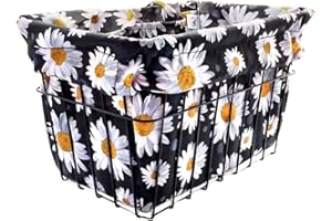 CRUISER CANDY Bike Basket Liner Waterproof, Universal Fit for Most Bike Baskets, Stylish 2in1Tote, Bike Basket Cover, EBiKE Front Wire Or Wicker Bike Baskets Fits Up to 15x12x10 (Black)