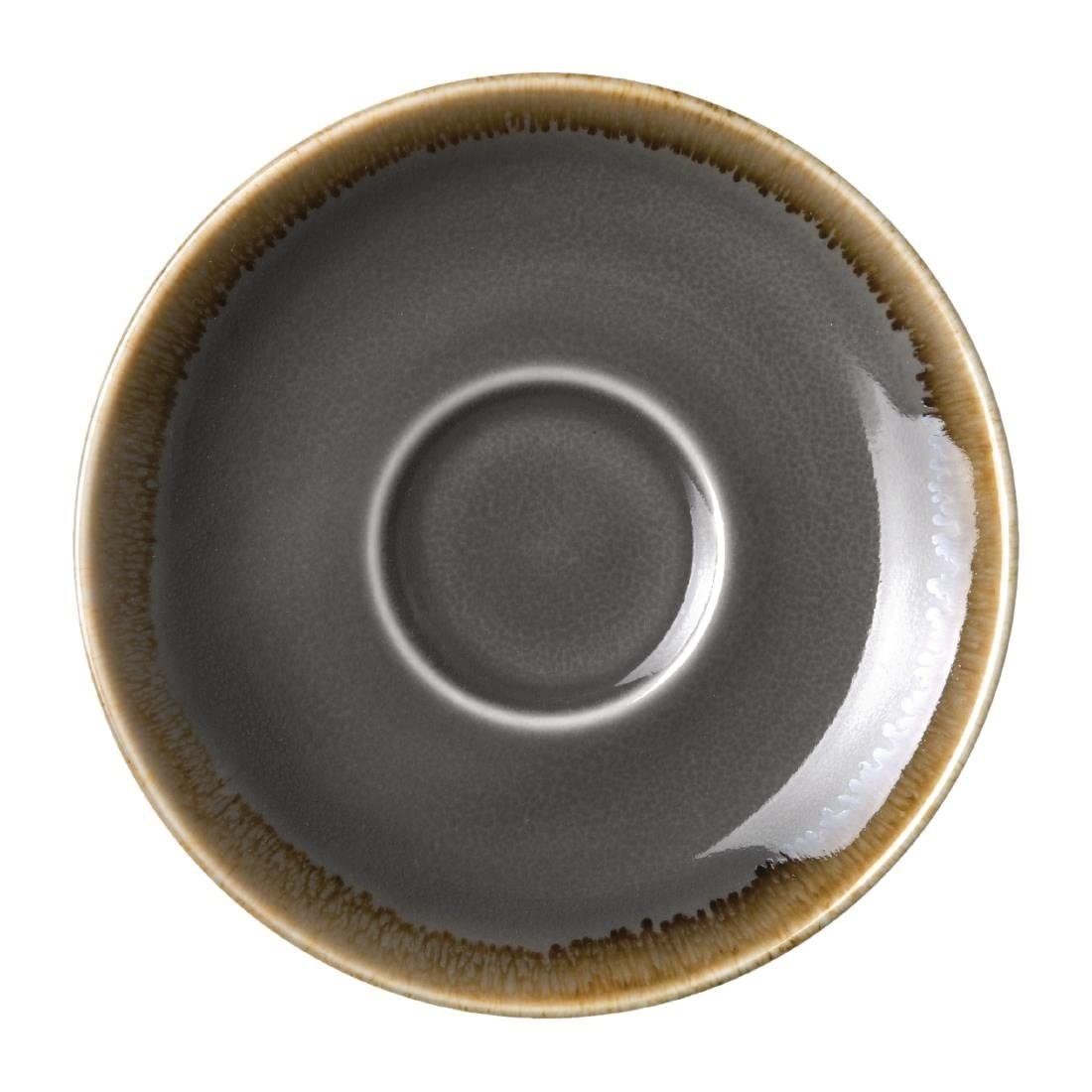 Olympia Kiln Espresso Saucers Smoke 115mm (6 Pack) - Small Dessert, Tea Plates, Microwave Safe HC389